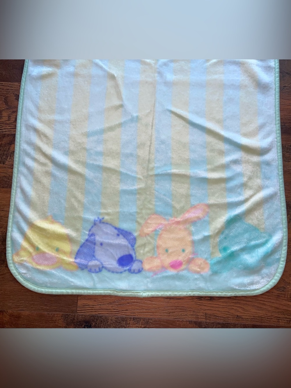 VTG Carters Tykes Baby Blanket Minky 45x35" Dog Duck Rare HTF Nursery Crib